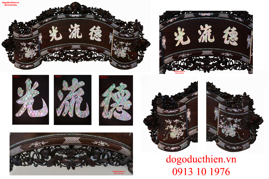 Cuốn Thư Khảm Ốc Đẹp : Đức Lưu Quang Ngũ Phúc Ngậm Kim Tiền MS02