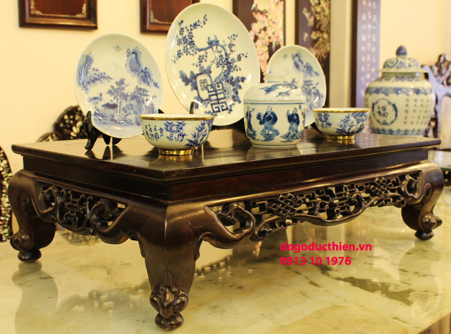 Văn Kỷ Gỗ Trắc Chạm Tứ Diện